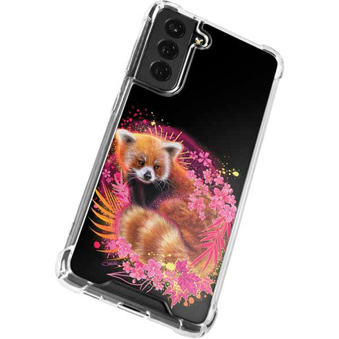 Red Panda with Flowers by Sheena Pike Galaxy S21 FE Clear Case